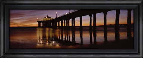 Framed Low angle view of Manhattan Beach Pier, Los Angeles County Print
