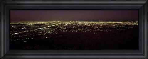 Framed High angle view of a city, South Mountain Park, Maricopa County, Phoenix, Arizona, USA Print