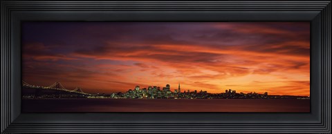 Framed Buildings in a city, View from Treasure Island, San Francisco, California, USA Print