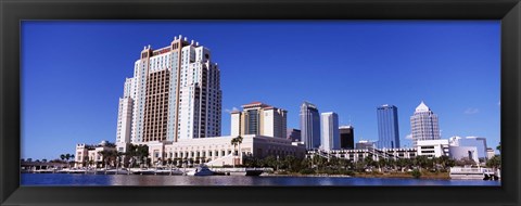 Framed Skyscrapers at the waterfront, Tampa, Hillsborough County, Florida, USA Print