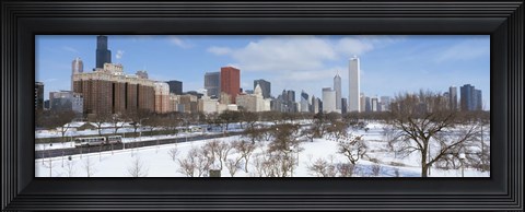 Framed Skyscrapers in a city, Grant Park, South Michigan Avenue, Chicago, Illinois, USA Print