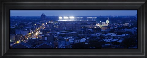 Framed Aerial view of a city, Wrigley Field, Chicago, Illinois, USA Print