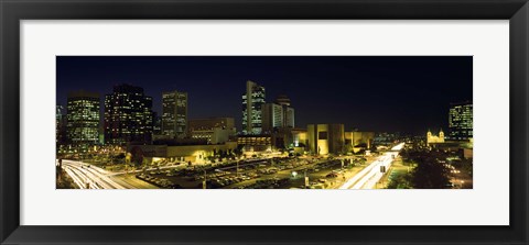 Framed Buildings in a city lit up at night, Phoenix, Arizona Print