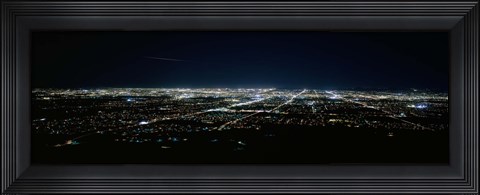 Framed Aerial view of a city lit up at night, Phoenix, Maricopa County, Arizona, USA Print