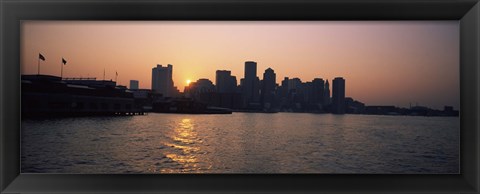 Framed Buildings at the waterfront, Boston Harbor, Boston, Suffolk County, Massachusetts, USA Print