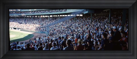 Framed Spectators watching a baseball match in a stadium, Fenway Park, Boston, Suffolk County, Massachusetts, USA Print