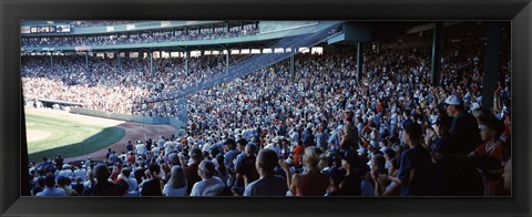 Framed Spectators watching a baseball match in a stadium, Fenway Park, Boston, Suffolk County, Massachusetts, USA Print