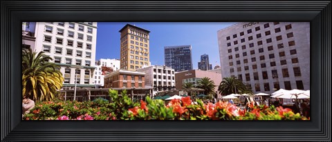 Framed Buildings in a city, Union Square, San Francisco, California, USA Print