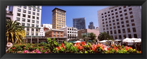 Framed Buildings in a city, Union Square, San Francisco, California, USA Print