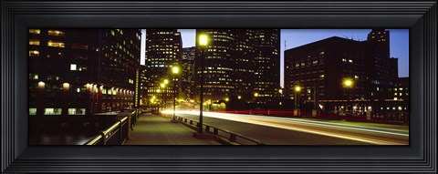 Framed Traffic on a bridge in a city, Northern Avenue Bridge, Boston, Suffolk County, Massachusetts, USA Print