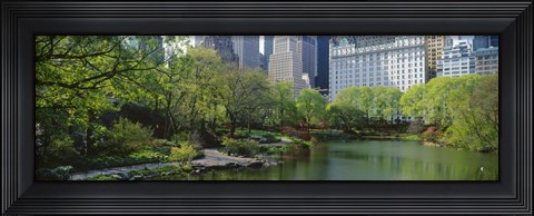 Framed Pond in a park, Central Park South, Central Park, Manhattan, New York City, New York State, USA Print