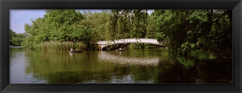 Framed Bridge across a lake, Central Park, Manhattan, New York City, New York State, USA Print