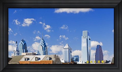 Framed Buildings in a city, Chinatown Area, Comcast Center, Center City, Philadelphia, Philadelphia County, Pennsylvania, USA Print