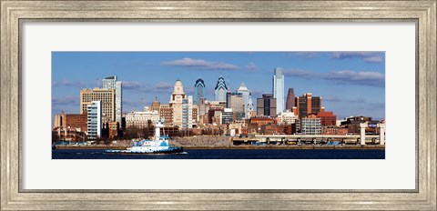 Framed Buildings at the waterfront, Delaware River, Philadelphia, Pennsylvania Print