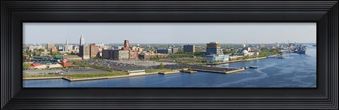 Framed Buildings at the waterfront, Adventure Aquarium, Delaware River, Camden, Camden County, New Jersey, USA Print