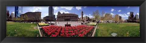 Framed 360 degree view of a city, Boston, Suffolk County, Massachusetts, USA Print