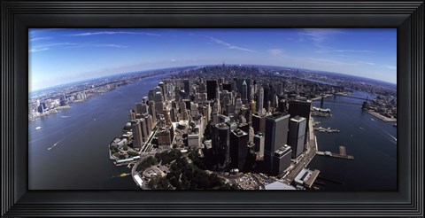 Framed Aerial view of a city, New York City, New York State, USA Print