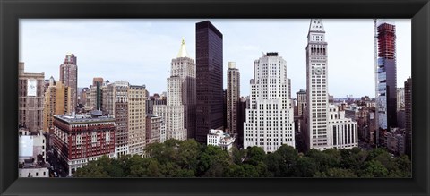 Framed Skyscrapers in a city, Madison Square Park, New York City, New York State, USA Print