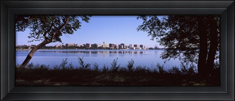 Framed Lake Monona and Madison, Wisconsin Through the Trees Print