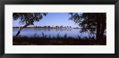 Framed Lake Monona and Madison, Wisconsin Through the Trees Print