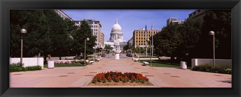 Framed Footpath leading toward a government building, Wisconsin State Capitol, Madison, Wisconsin, USA Print