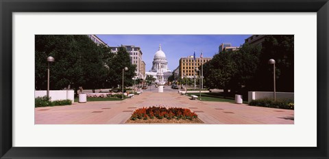 Framed Footpath leading toward a government building, Wisconsin State Capitol, Madison, Wisconsin, USA Print