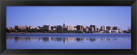 Framed Lake Monona and Madison Skyline,Wisconsin Print