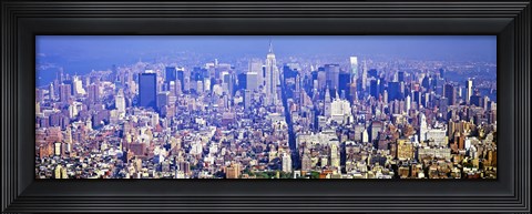 Framed Wide Angle View of Manhattan Print
