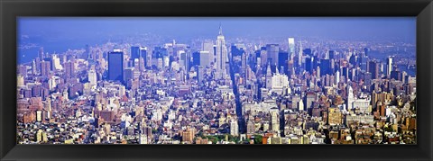 Framed Wide Angle View of Manhattan Print