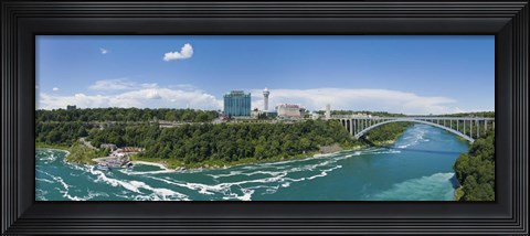 Framed Arch bridge across a river, Rainbow Bridge, Niagara River, Niagara Falls, Ontario, Canada Print