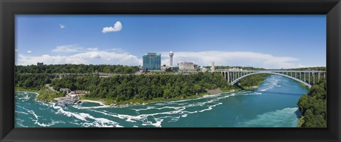 Framed Arch bridge across a river, Rainbow Bridge, Niagara River, Niagara Falls, Ontario, Canada Print