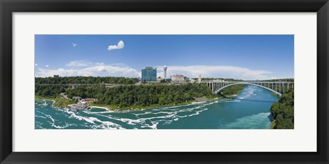 Framed Arch bridge across a river, Rainbow Bridge, Niagara River, Niagara Falls, Ontario, Canada Print