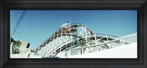 Framed Low angle view of a rollercoaster, Coney Island Cyclone, Coney Island, Brooklyn, New York City, New York State, USA Print