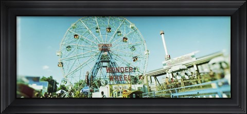 Framed Low angle view of a ferris wheel, Wonder Wheel, Coney Island, Brooklyn, New York City, New York State, USA Print
