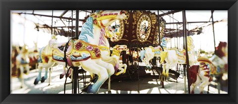 Framed Close-up of carousel horses, Coney Island, Brooklyn, New York City, New York State, USA Print