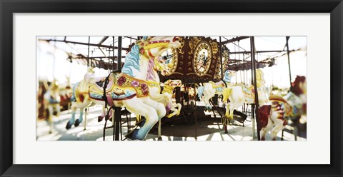 Framed Close-up of carousel horses, Coney Island, Brooklyn, New York City, New York State, USA Print