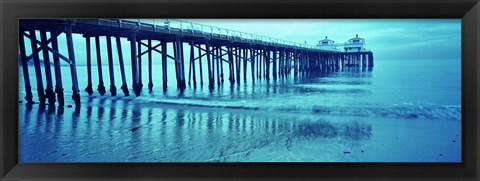 Framed Pier at sunset, Malibu Pier, Malibu, Los Angeles County, California, USA Print