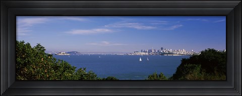 Framed Sea with the Bay Bridge and Alcatraz Island in the background, San Francisco, Marin County, California, USA Print