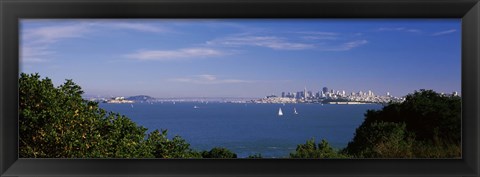 Framed Sea with the Bay Bridge and Alcatraz Island in the background, San Francisco, Marin County, California, USA Print