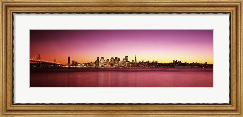 Framed Buildings at the waterfront, Bay Bridge, San Francisco Bay, San Francisco, California Print