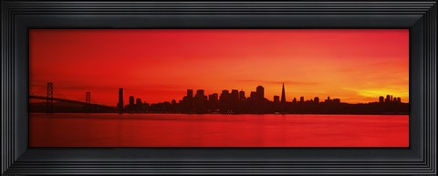 Framed San Francisco silhouette (red), California Print