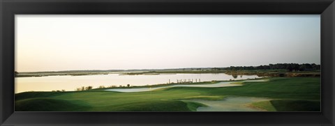 Framed Golf course at the coast, Ocean City Golf &amp; Yacht Club, Ocean City, Worcester County, Maryland, USA Print