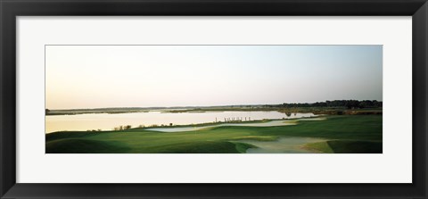 Framed Golf course at the coast, Ocean City Golf &amp; Yacht Club, Ocean City, Worcester County, Maryland, USA Print