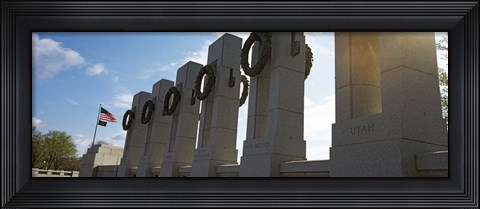 Framed Colonnade in a war memorial, National World War II Memorial, Washington DC, USA Print