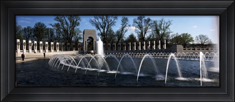 Framed Fountains at a war memorial, National World War II Memorial, Washington DC, USA Print