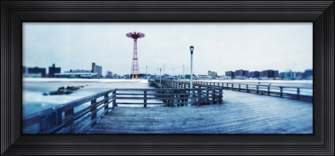 Framed City in winter, Coney Island, Brooklyn, New York City, New York State, USA Print