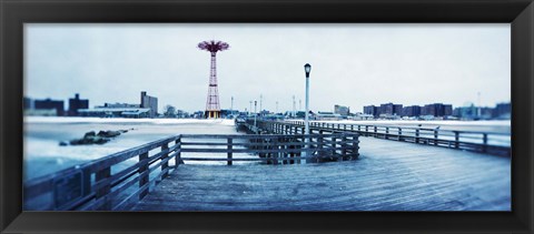 Framed City in winter, Coney Island, Brooklyn, New York City, New York State, USA Print