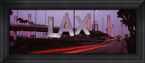 Framed Airport at dusk, Los Angeles International Airport, Los Angeles, Los Angeles County, California, USA Print