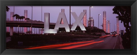 Framed Airport at dusk, Los Angeles International Airport, Los Angeles, Los Angeles County, California, USA Print