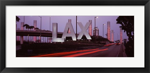 Framed Airport at dusk, Los Angeles International Airport, Los Angeles, Los Angeles County, California, USA Print